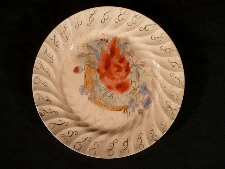 Antik Fischer porcelán tányér
