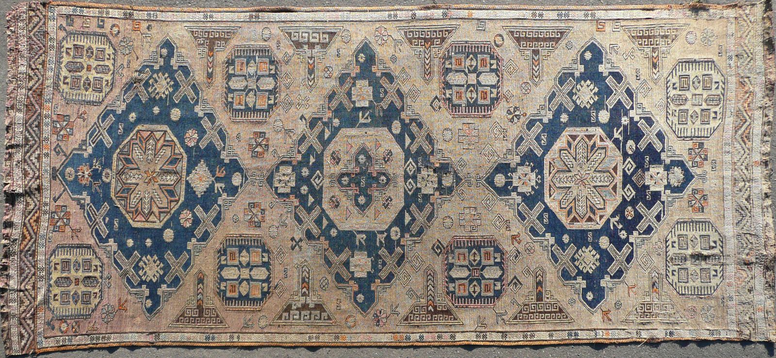 Antik afgán szőnyeg elefánttalp 325 x 151 cm