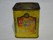 Antik angol LIPTON teás fémdoboz pléh doboz