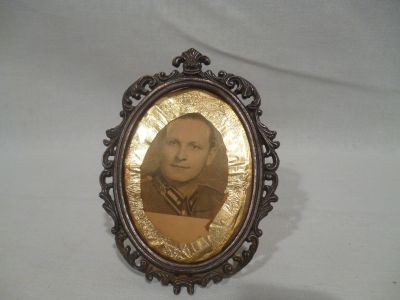 Antik asztali fém fényképkeret