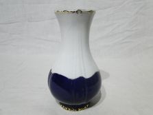 Zsolnay kobaltkék fehér porcelán váza