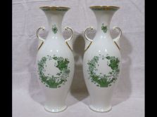 Indiai kosaras herendi porcelán váza pár