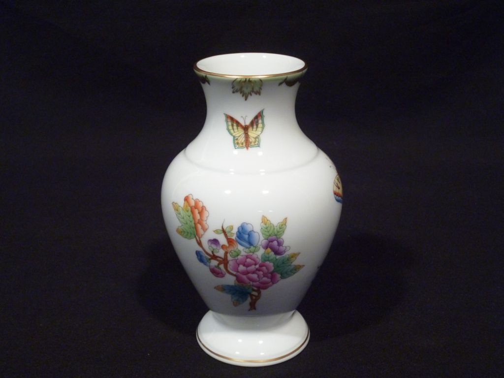 Régi herendi viktória porcelán váza 16,5cm