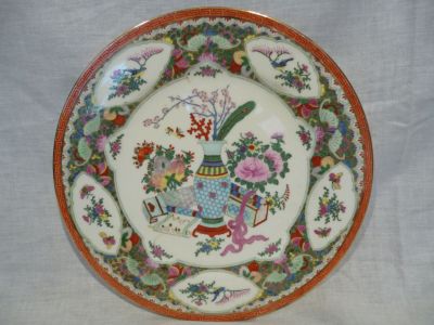 Régi keleti kézzel festett porcelán tányér