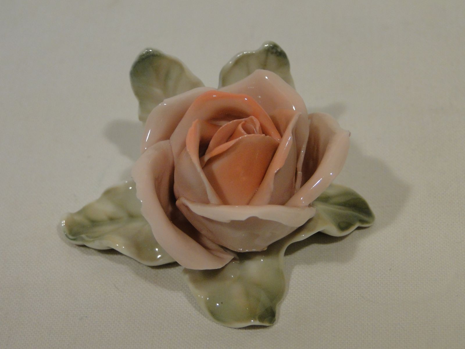 Régi rózsaszín ENS porcelán rózsa