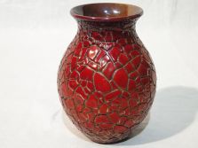 Régi Zsolnay ökörvérmázas porcelán váza
