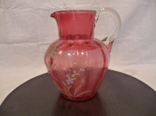 Antik fújtüveg vörös kancsó 1880