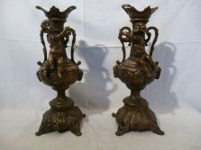 Antik alakos bronz lámpatest pár
