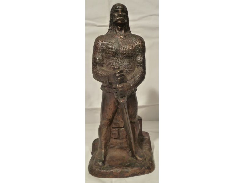 Régi Kinizsi Pál bronz szobor jelzett