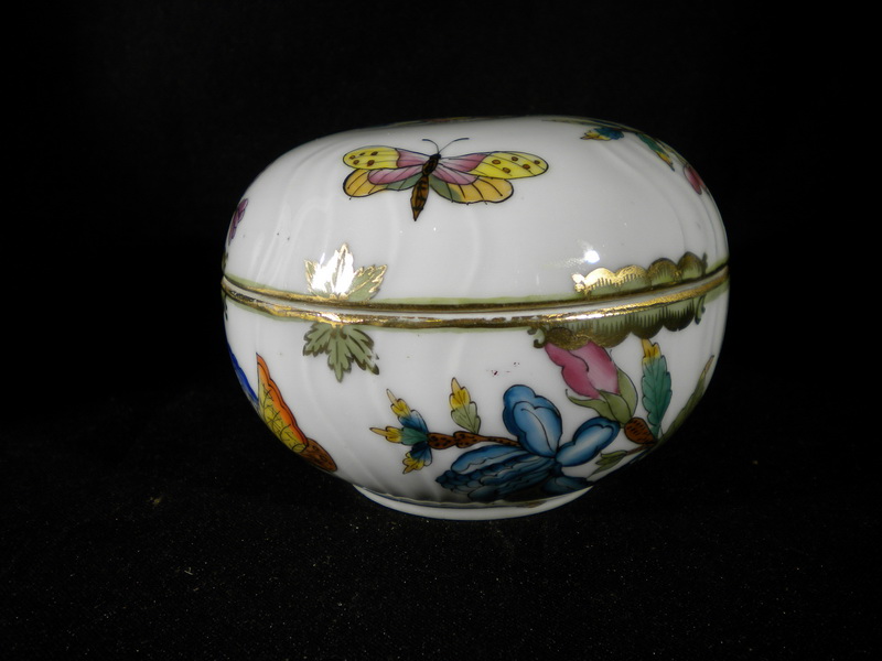 Antik óherendi porcelán bonbonier ritka viktória