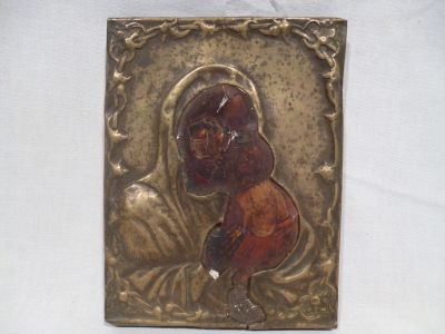 Antik házioltár ikonkép Mária a kis Jézus