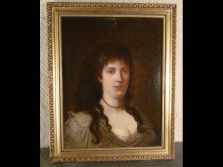 Antik biedermeier női portré